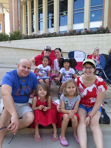 With friends at the Arlington 4th parade.