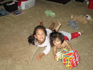 Amelie and Dani having fun.