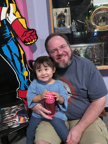 Dani and Daddy waiting on the big girls.